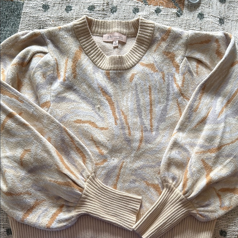 🌸 Spring Sale 🌸 Beige and Orange Women's Sweater